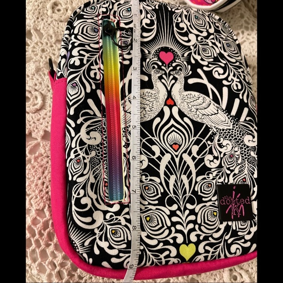 Colorful Peacock Rainbow Convertible Backpack Sling - Picture 13 of 15